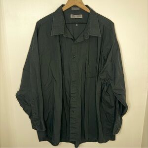 Vintage Oleg Cassini Long Sleeve Button-Up Black Men's Size 20 Big Single Needle